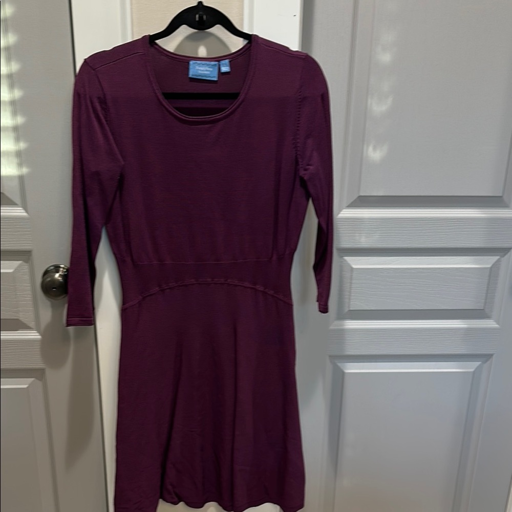 Simply Vera Vera Wang Purple Casual Dress with 3/4 Sleeves elastic stretchy